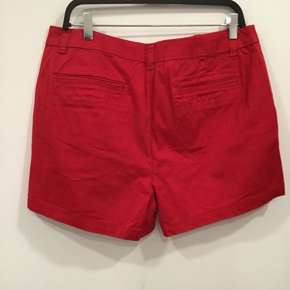 Maison Jules Women's Essential Chino Shorts SZ 12 Red Classic Casual Summer - Picture 2 of 12